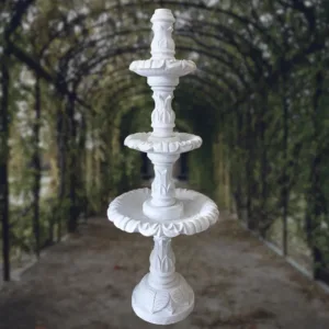 White stone 3 Step Water FountainFor garden, office, Home Decor